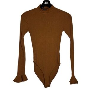 Mustard yellow long sleeve body suit